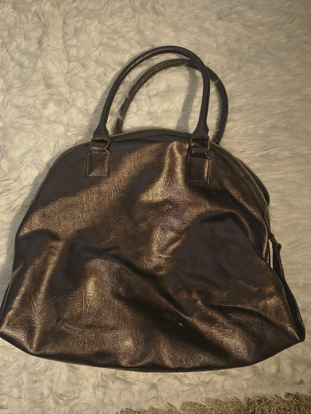 Lancôme Metallic Bronze Purples Tote Bag